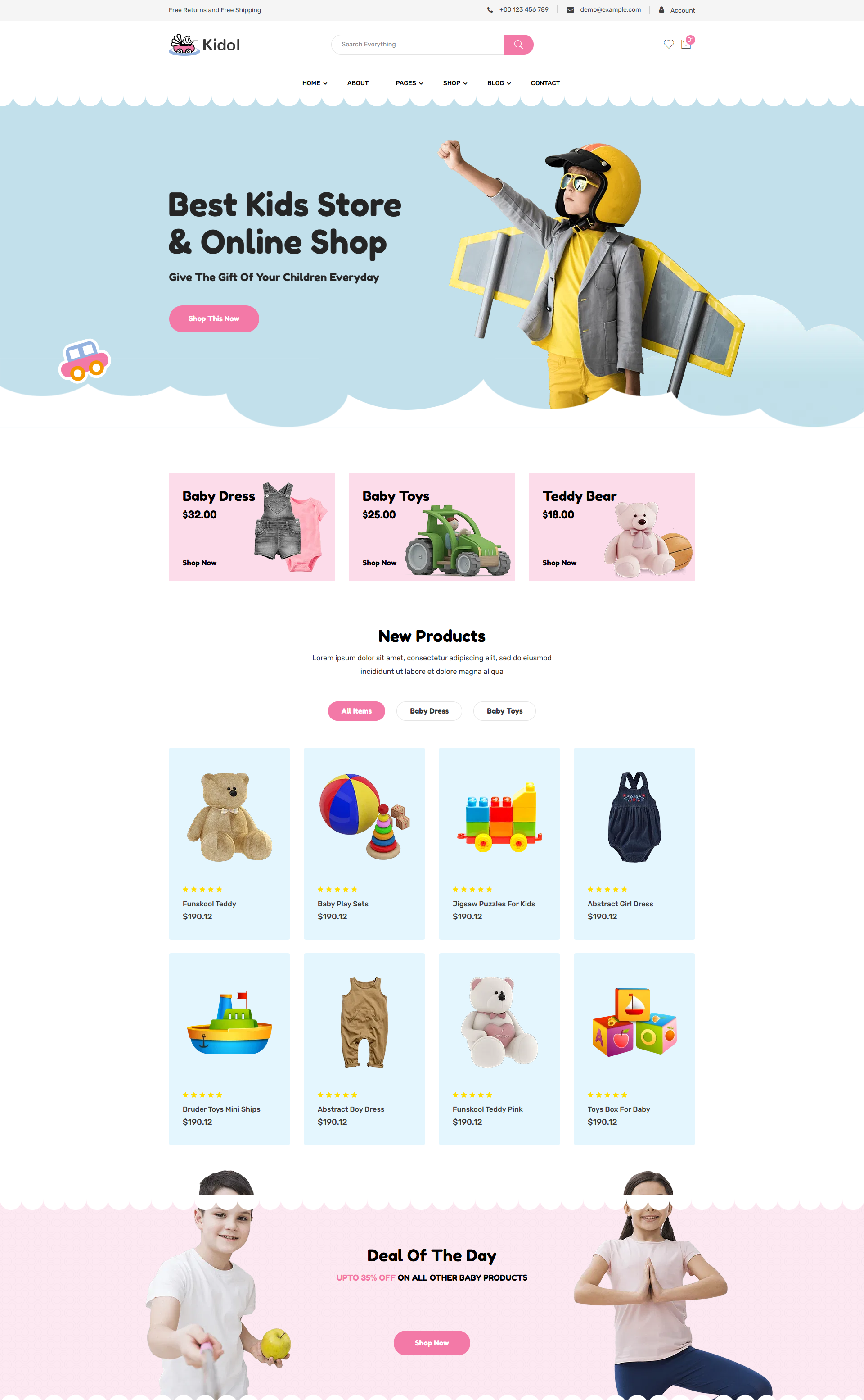 Kidol shopify webs design